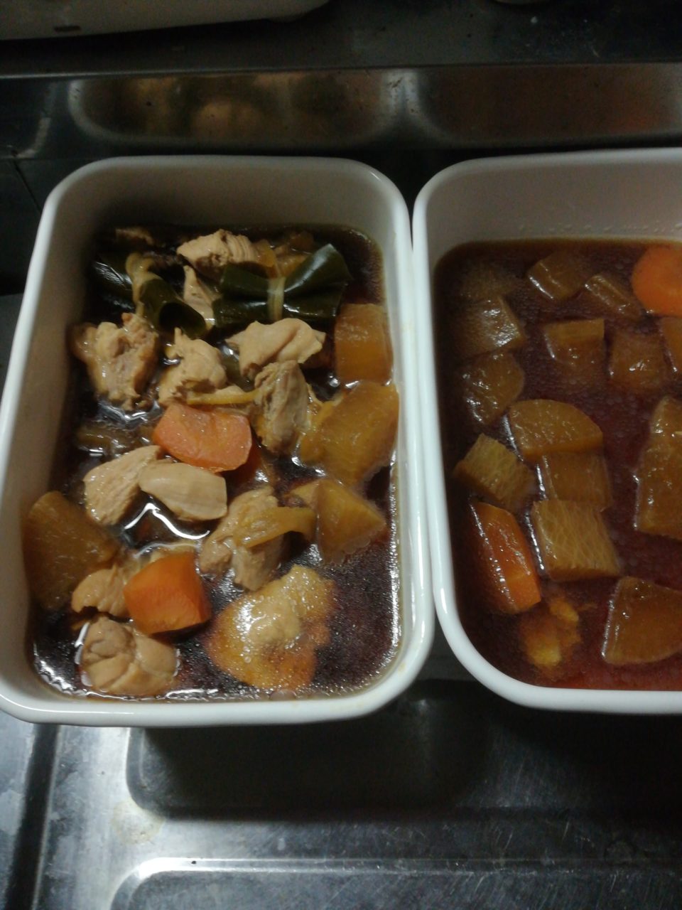 大根の煮物
前回塩こうじ味を忘れてしょう油味
何か違うと思ったら
かつしょっぱい！