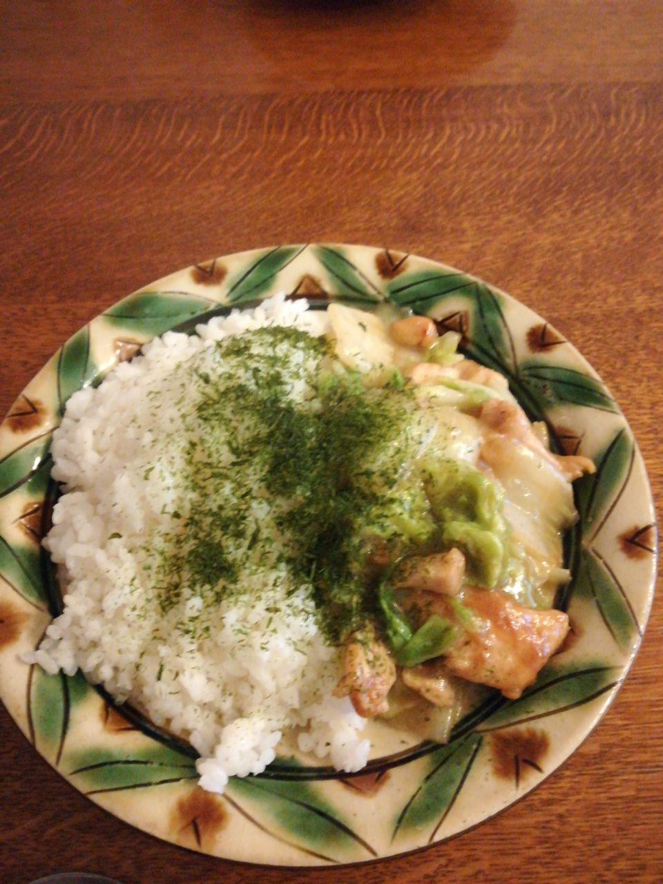 白菜炒め→中華丼