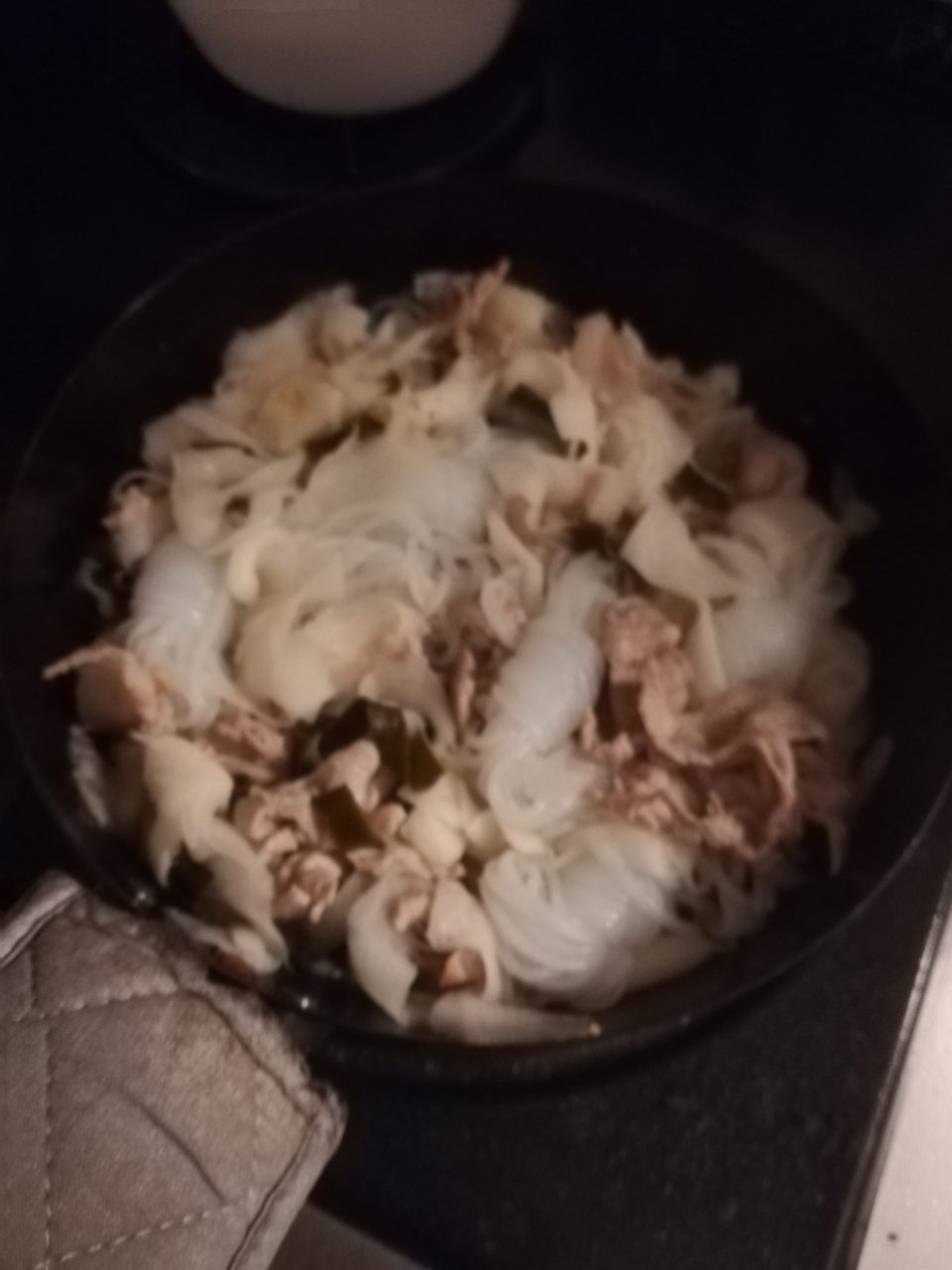 大根と豚肉炒め
しらたき入り